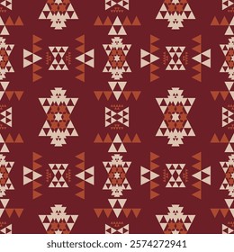 Colorful aztec southwest pattern. Vector aztec geometric shape seamless pattern southwestern style. Ethnic geometric pattern use for fabric, textile, home decoration elements, upholstery, wrapping.