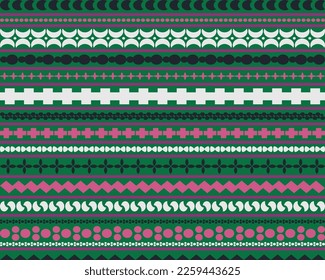 Colorful Aztec Tribal Decorative Ethnic Ornamental Shapes Borders