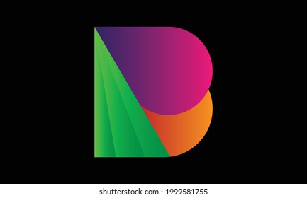 colorful B initial logo template designs, Vector illustration symbol