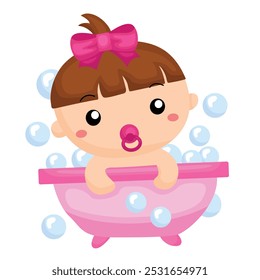 Colorful Babies Girl Boy Kids Cartoon Background Birthday Decoration Vector Clipart Sticker
