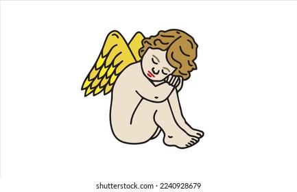 colorful baby angel background logo