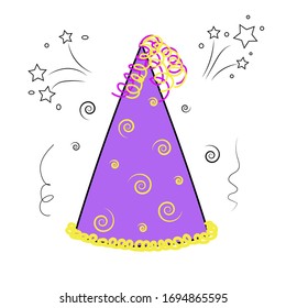 Colorful baby cap for party, holiday, birthday, bright and beautiful, vector, isolated on white background