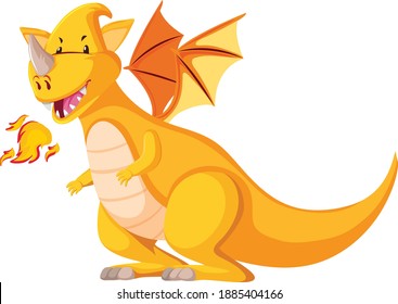 colorful baby dragon in cartoon style