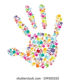 Colorful Baby Handprint Kids Hand Vector Stock Vector (Royalty Free ...