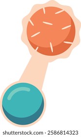 Colorful baby rattle toy vector illustration