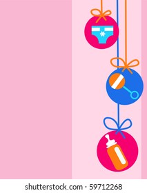 colorful baby set of toys and clothing, vector illustration