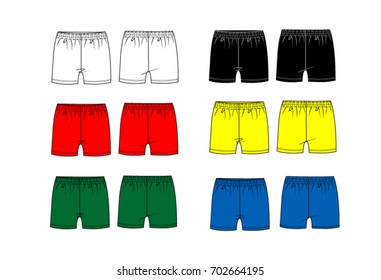 Colorful baby short pants, Design template. Vector, set of pants