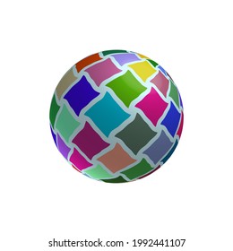 Colorful baby soft ball on white background. Vector image.