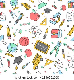 Colorful Back to School Doodle Pattern