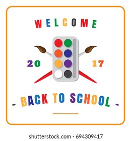Colorful Back to School logotype on White Background. Back to School Sticker Design.