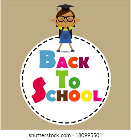 Colorful back to school message with school children