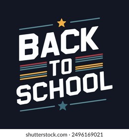 Colorful 'Back to School' text vector graphic, perfect for educational designs, classroom decor, and promotional materials. Download high-quality vectors now.