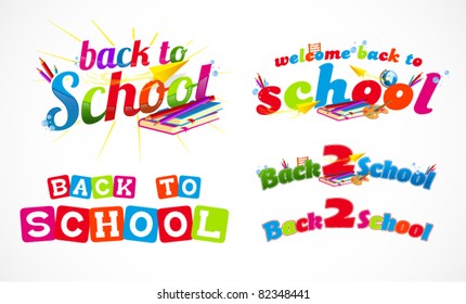 Colorful back to school typography headers 3