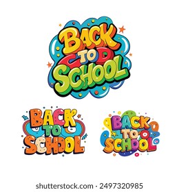 Colorido Volver a la escuela tipografía Letras Ilustración