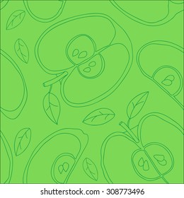 Colorful backgound with vector seamless apple. Color background
