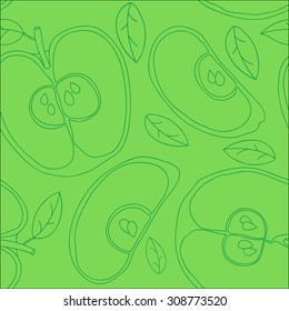 Colorful backgound with vector seamless apple. Color background