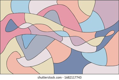 Colorful background abstract art drawing. Illustration of abstract shapes with different colors.