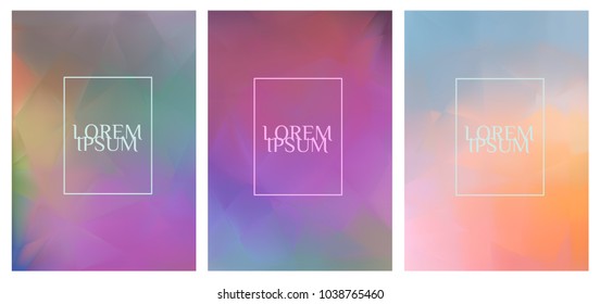 Colorful background. Abstract. Blurred. Multicolored. The edges. Templates for design. Business cards. Set.