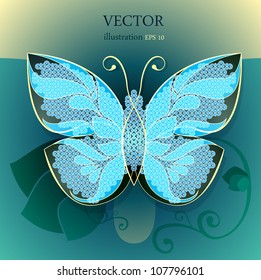 Colorful background with abstract butterfly.