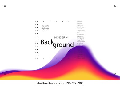 Colorful background. Abstract fluid dynamic shapes. Liquid colors on white background. Modern template for poster or banner