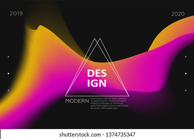 Colorful background. Abstract fluid dynamic shapes. Liquid colors on white background. Modern template for poster or banner
