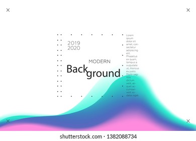 Colorful background. Abstract fluid dynamic shapes. Liquid colors on white background. Modern template for poster or banner