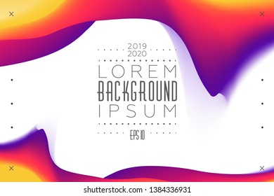 Colorful background. Abstract fluid dynamic shapes. Liquid colors on white background. Modern template for poster or banner