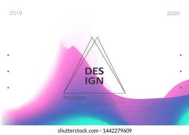 Colorful background. Abstract fluid dynamic shapes. Liquid colors on white background. Modern template for poster or banner