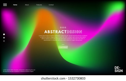 Colorful background. Abstract fluid dynamic shapes. Liquid colors on black background. Modern template for poster or banner. Colorful background. Abstract fluid