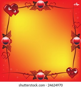 Colorful background with abstract frame for Valentine's Day