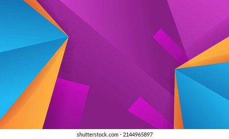 Colorful background with abstract geometric shapes design pattern texture for presentation, business banner, fashion design show, invitation, happy birthday party backdrop