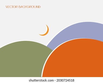 Colorful background with abstract landscape. Vector background with copy space for text.  Layout for social networks, banners, posters. Design of wall art, covers