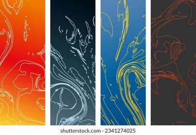 Colorful background with an abstract pattern of arbitrary lines. Template for covers, banners, interior design, creative ideas and creative design