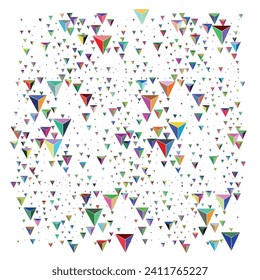 Colorful background. Abstract pattern with triangles on white background. 