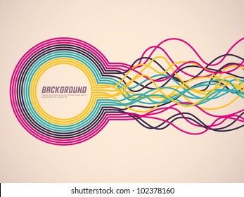 Colorful Background With Abstract Ribbons. Vector Illustration.