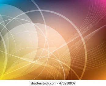 Colorful background with abstract shapes in vector illustration.