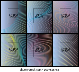 Colorful background. Abstract. Strips. Blend. Multicolored. Templates for business cards. Set.
