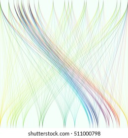 Colorful background with abstract waves, lines. Bright color chaotic, random, messy curves, swirl. Motion design. Colourful vector decoration.