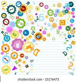 colorful background with alphabet theme for kids