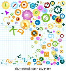 colorful background with alphabet theme for kids
