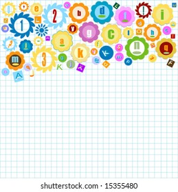 colorful background with alphabet theme for kids