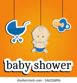 Colorful background for baby shower, vector