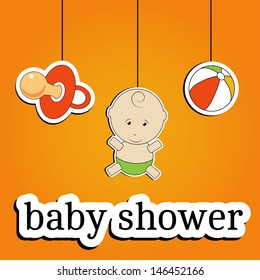 Colorful background for baby shower, vector. Elements are removable