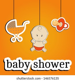Colorful background for baby shower, vector