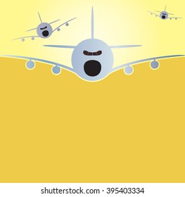 Colorful Background Big  airplane
