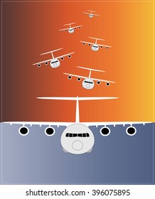 Colorful Background Big airplane