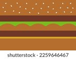 Colorful background with big mac, hamburgers , burger. Abstract texture template of big mac, hamburgers , burger. Fast food. Seamless linear pattern vector design.