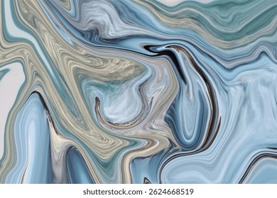 A colorful background with a blue and grey pattern. Liquid texture pattern background Abstract fluid marble pattern background Liquid marbling paint texture background fluid painting abstract

