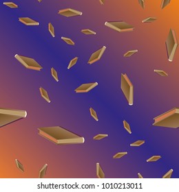 Colorful background with book pattern. Background wallpaper. Vintage cute seamless backdrop with books