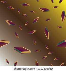 Colorful background with book pattern. Background wallpaper. Vintage cute seamless backdrop with books